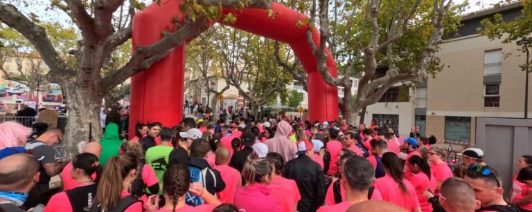 Ligne de départ de La Foulée Rosée 2025